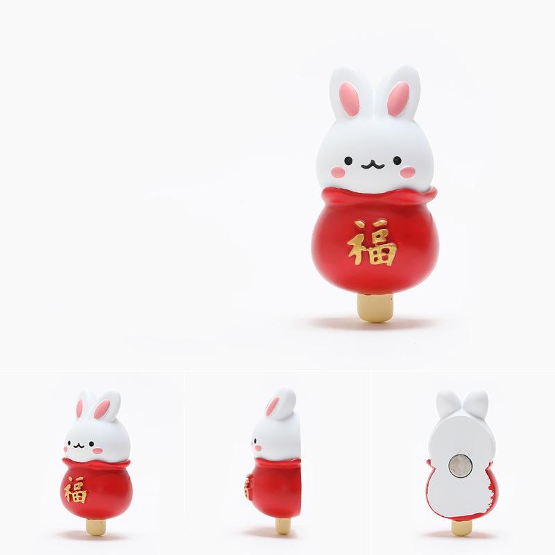 Rabbit Magnetic Refrigerator Magnet Creative Diy Refrigerator Sticker Decoration Resin Sticker Po Wall Gift Toy