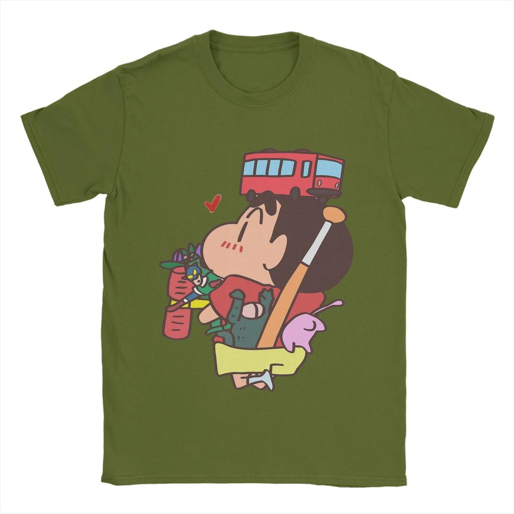 Crayon Shin-chan  T Shirt Men's  Cotton Vintage T-Shirts Crew Neck  Tee Shirt Short Sleeve Tops Gift Idea