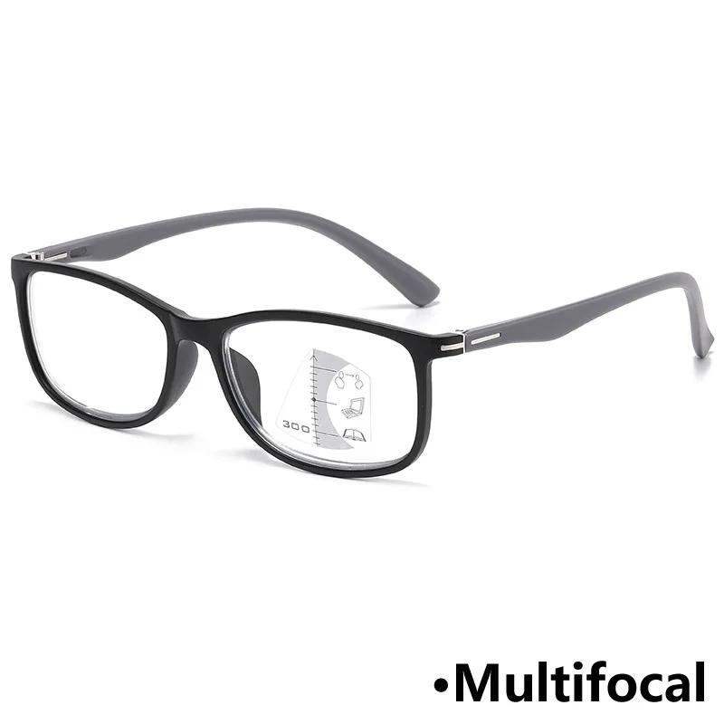 

Men S Classic Square Frame Progressive Multifocal Photochromic Reading Glasses Women S Blue Light Blocking Presbyopia Glasses +4.0