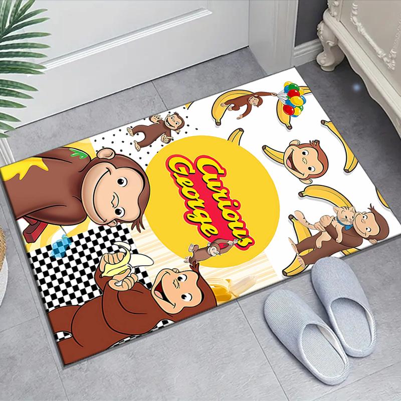 1pc Curious George (9) Design Area Rug - Non-Slip, Soft & Cozy Floor Mat for Living Room, Bedroom, Office - Indoor/Outdoor Decorative Carpet