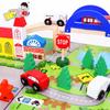 40-Piece City Rail Transit Wooden Toy Set: Overpass Track & Car for Children's Education