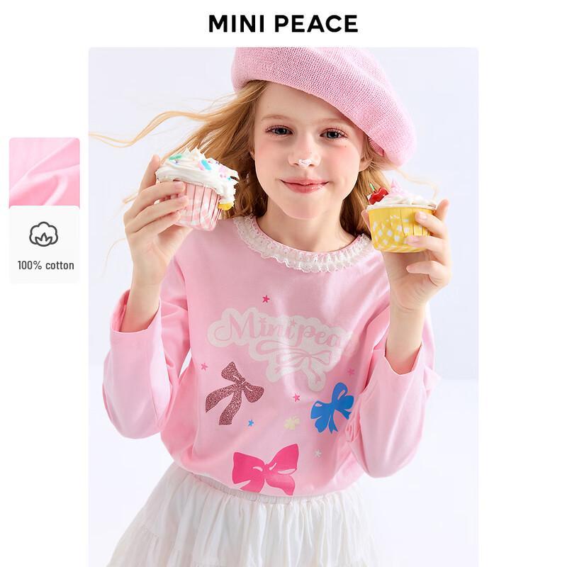 MiniPeace Girl s Long-Sleeve Cotton T-Shirt 130