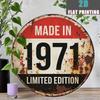 D Metal Sign Made In  Limited Edition Vintage Distressed Rusty Tin Sign Retro Birthday Year Anniversary Wall Art for Home B