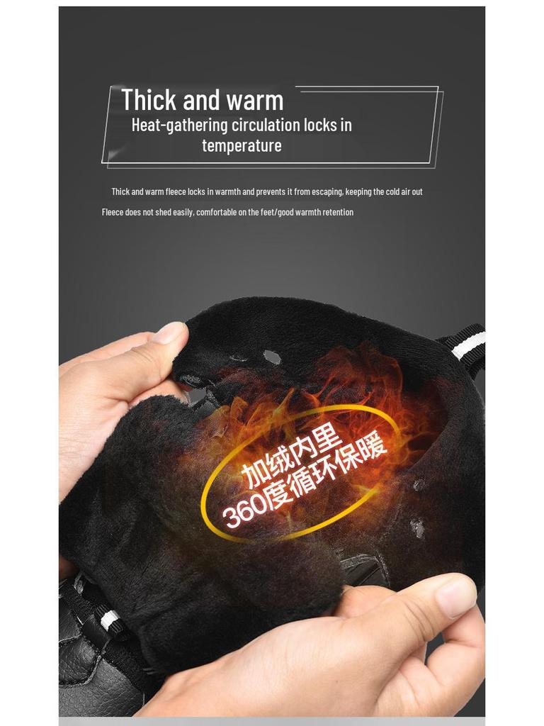 Scarpe da papà da uomo taglie forti foderate in pile e in pelle - Calde, leggere, sneakers casual 4847