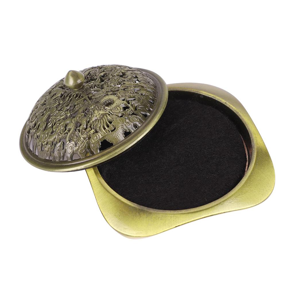 Kowloon Alloy Incense Burner, Scented Incense Burner for Tea Ceremony and Buddhist Altar, Antique-Style Openwork Incense Plate, Small Incense Burner,