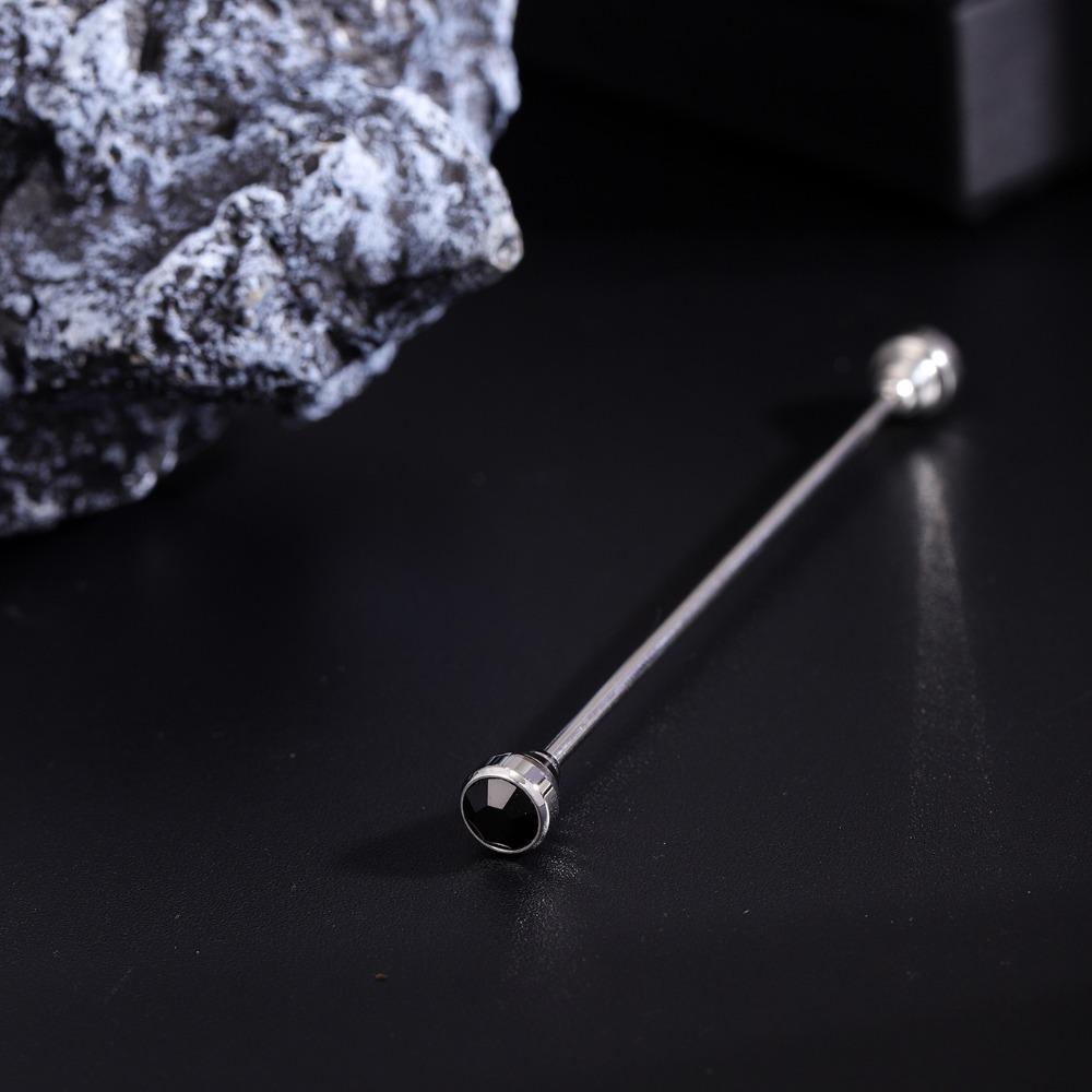 Spiral Buckle Shirt Collar Pin Detachable Neckline Pin Crystal Tie Collar Needle  Men
