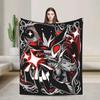 Warm Blanket Picnic Alastor Game VOX H-Hazbin Hotel Throw Blanket Flannel Bedspread For Couch Bed Fluffy Sofa Bed Cover