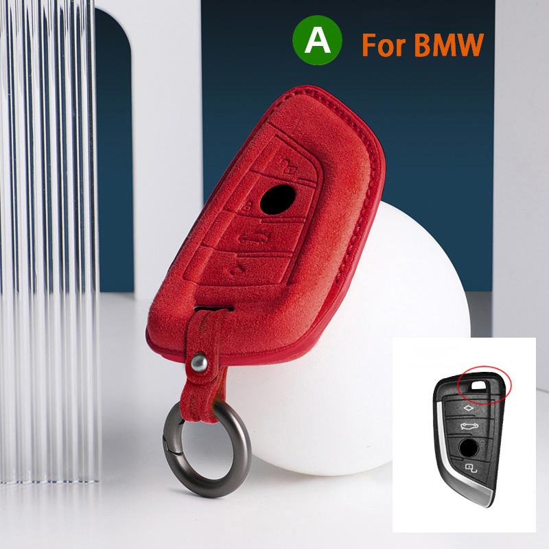 For BMW 3 5 Series X1 X2 X3 X4 X5 X6 X7 F30 F90 F10 G30 G60 E60 F48 F39 E70 F15 F16 325li 530 Car Key Case Cover Suede Keychain