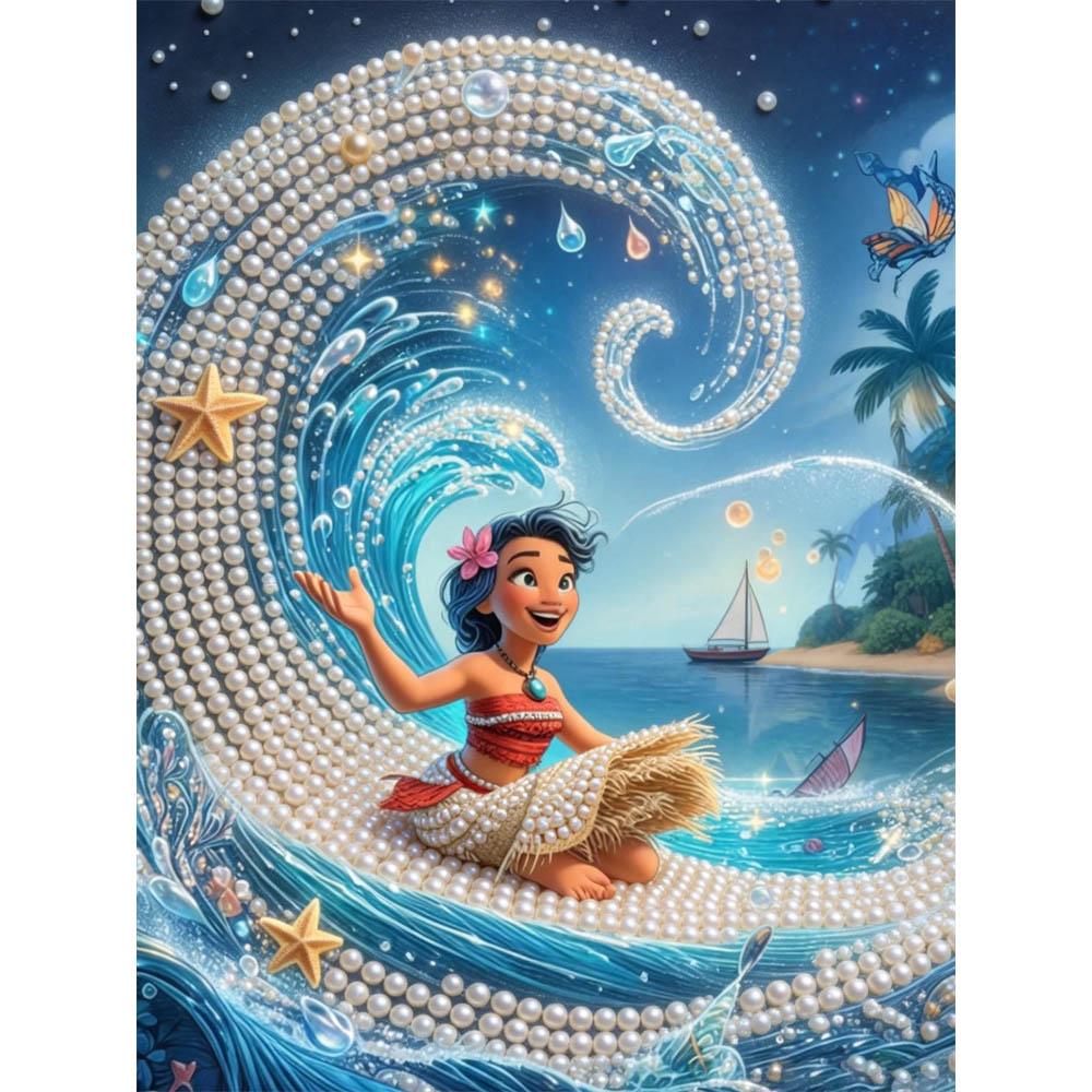 

Disney Pearl Painting Moana Wave Fantasy Creative Art 5D Pearl Embroidery Cross Stitch Kit Handmade DIY Home and Room Decor Gift 35x45cm