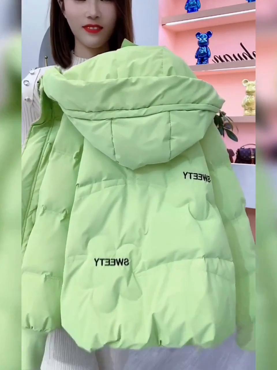 

Модная и свободная женская короткая пуховая куртка с яркой поверхностью для зимы XXL