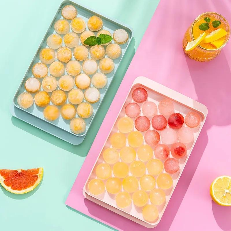 Stampo Rotondo in Silicone per Ghiaccio Congelatore Facile da Sformare Ghiaccio Gelatina Budino Maker Scatola Conservazione Bar