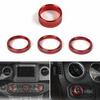 Red Air Conditioner Headlight Switch Button Knob Cover For Jeep Wrangler JL JT
