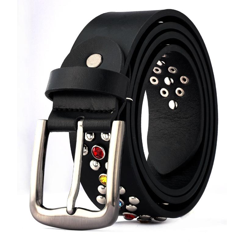 Belt, Men's Rivet Rhinestone Belt, Women's Needle Buckle Punk Fashion Trend High-end Full Diamond Belt