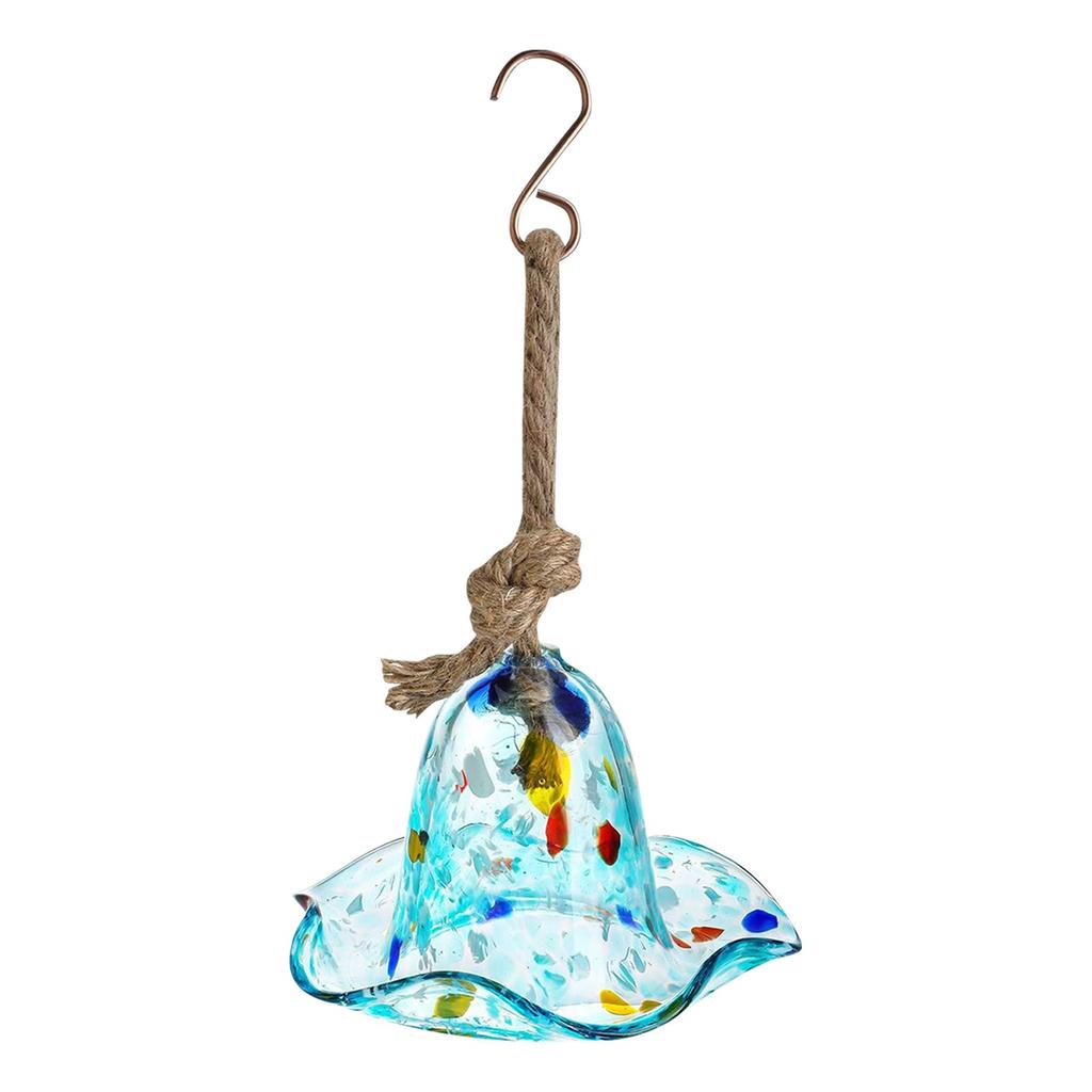 Outdoor Hanging Blown Glass Bird Feeder Bird Feeder Women's Gift Garden Backyard Decoration Unique Gift For Mom Blue Speckled