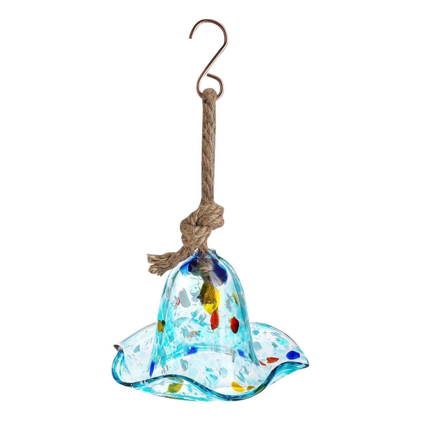 

Outdoor Hanging Blown Glass Bird Feeder Bird Feeder Women s Gift Garden Backyard Decoration Unique Gift For Mom Blue Speckled One Size