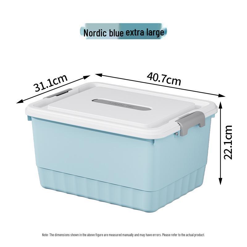 Extra Large Plastic Storage Box with Lid for Clothes, Toys, and Snacks