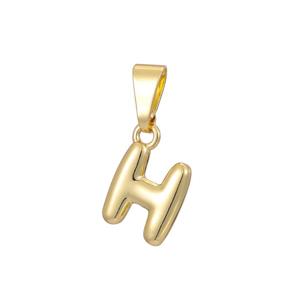 Brass Gold-Plated Letter Pendant - DIY Personalized 26-Letter Necklace