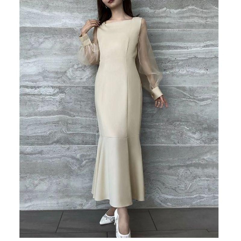 

Стиль Зарубежный Весна & Осень Доступная Роскошь Мода Квадратный Вырез Пэчворк Органза С Длинным Рукавом Платье-Русалка Вечернее Платье Платье Платье Apricot XL