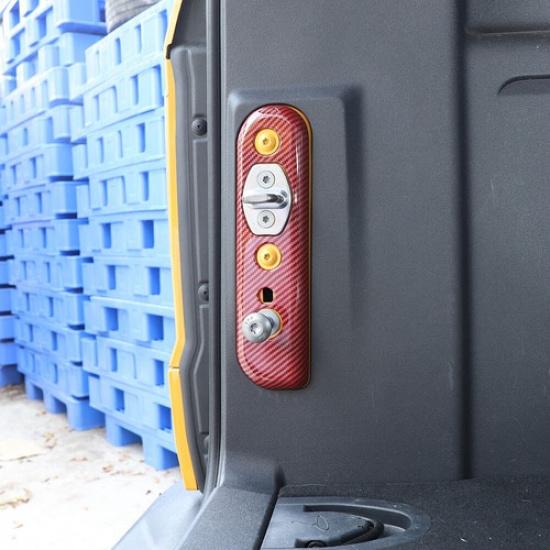 Red Carbon Fiber Tailgate Trunk Door Lock Panel Cover Trim For Ford Bronco +