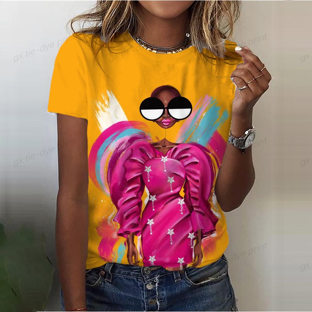 Women's T-shirt Abstract Art Face Print Girls Clothing 3D Oversized Classic Short Sleeve Tops Female Fashion Casual Streetwear