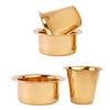 Indian Brass Coffee Cup Dawara/Dabara & Tumbler for Serving Filter Coffee/Tea/Traditional Kumbakonam Dabara Plain - 150ml (Set of 6)