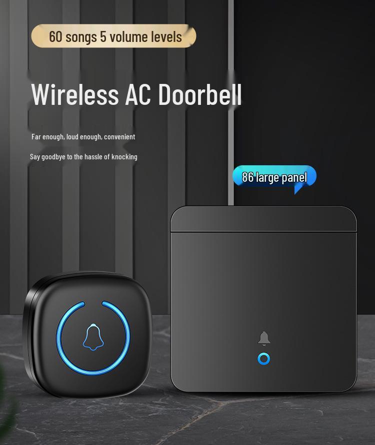 Waterproof Wireless Remote Doorbell, Ultra-Long Range, 86 Button, Electronic Ding Dong for Home and Villa