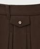 Seteo (W) Wool Blend Pleated Mini Skirt Dark Brown