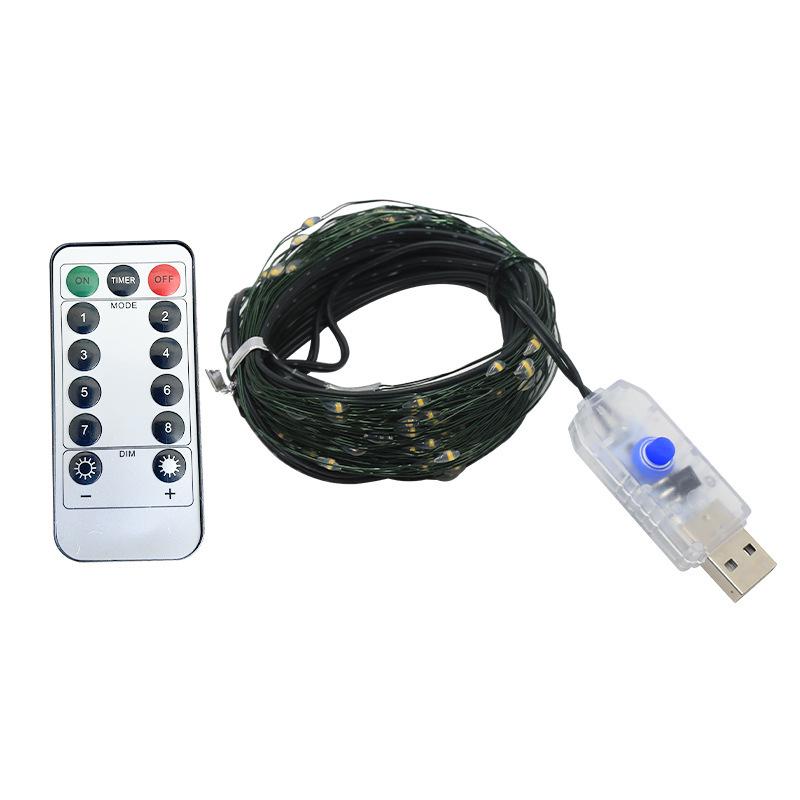 Waterproof Outdoor Christmas Copper Wire LED Lights - Colorful Battery-Powered Decorative String