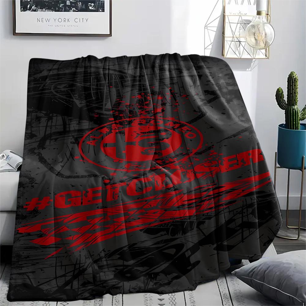 1 pièce Couverture en flanelle avec imprimé Alpha Romeo, Haute qualité, Toutes saisons, Décoration d'intérieur, Chaleur et Confort, Parfait pour les cadeaux de Noël