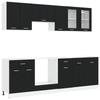 Kitchen Unit Lyon 8 Pcs Black Oak Engineered Wood