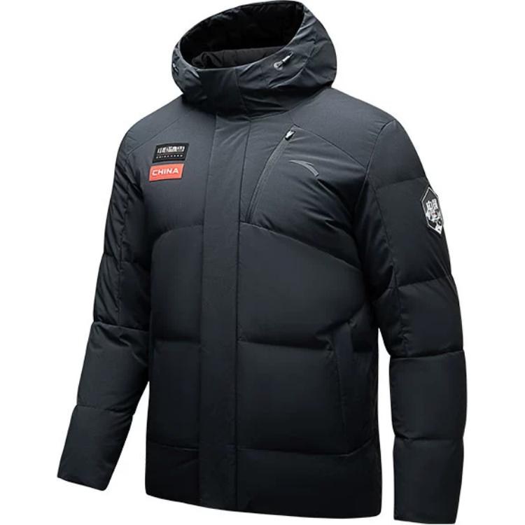 

Anta Comfortable Casual Simple Warm Hooded Down Jacket Men Outerwear Basic-Black 152517915S-6 L