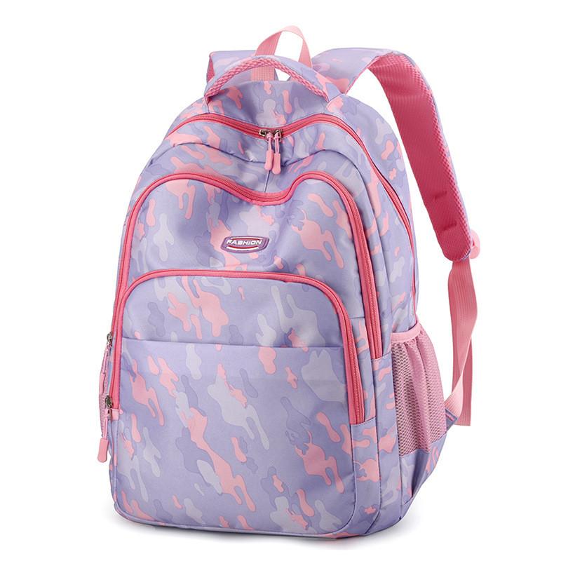 Pattern Contrasting Stripe Neutral Backpack Splash Proof Outdoor Travel Bag