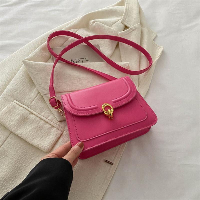 Trendy Street Style Small Square Pu Crossbody Bag For Women With Lock Closure