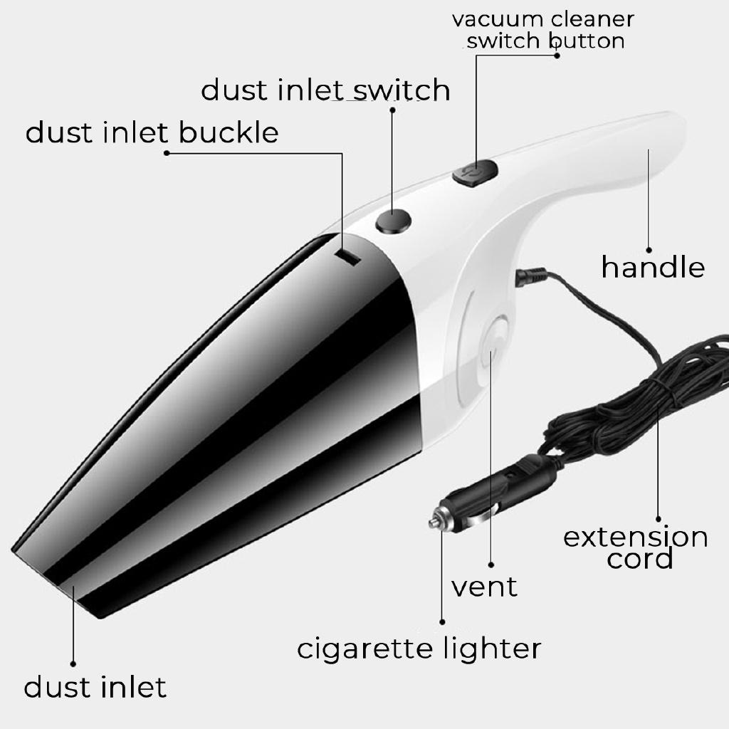 12V Car Vacuum Cleaner Handheld Strong Suction Vacuum Cleaner 120W For Car Home Wet&Dry Dual Use Electronics Spare Filter