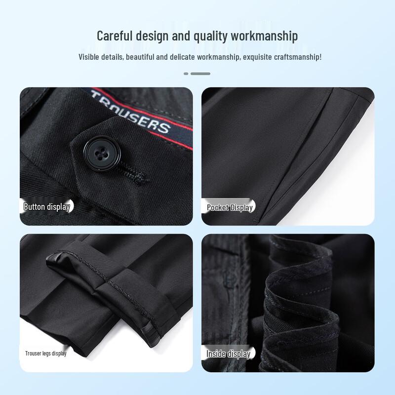 MONTAGUT Men's Straight-Leg Breathable Business Suit Pants