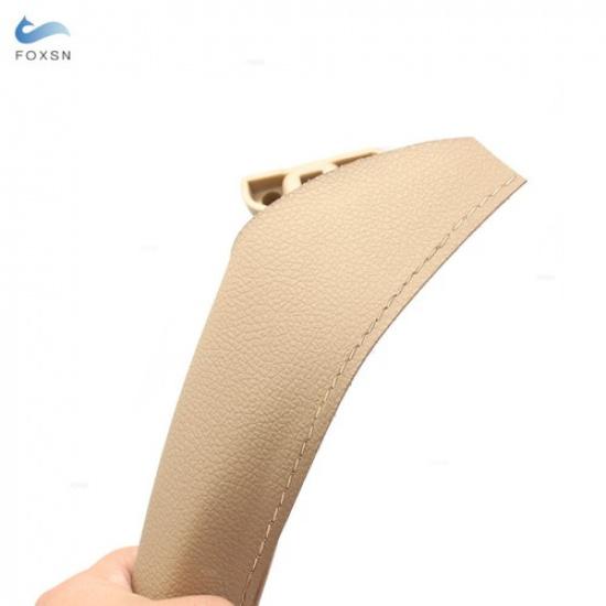 BEIGE 1*Left+2*Right Hand Sewing Door Handle Leather Cover For BMW 3 SerieS E90