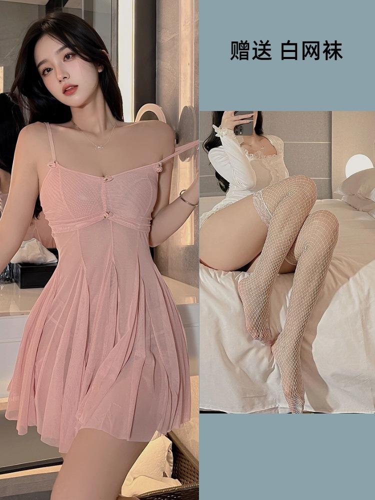 Pure desire sexy suit seductive free suspender sex fun small chest mesh perspective sex underwear