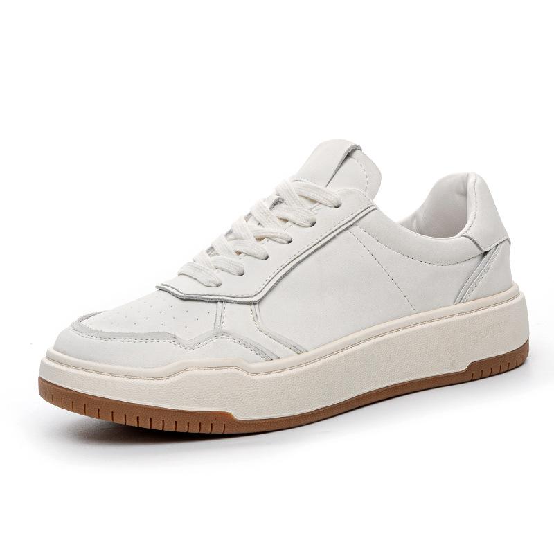 Cowhide women's board shoes 2025 autumn new thick soled leather casual shoes women's versatile white shoes women's shoes