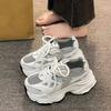 Pop Daddy Shoes Women  Spring And Summer New Thick Sole Increase Mesh Breathable All With Light Sports Casual Shoes