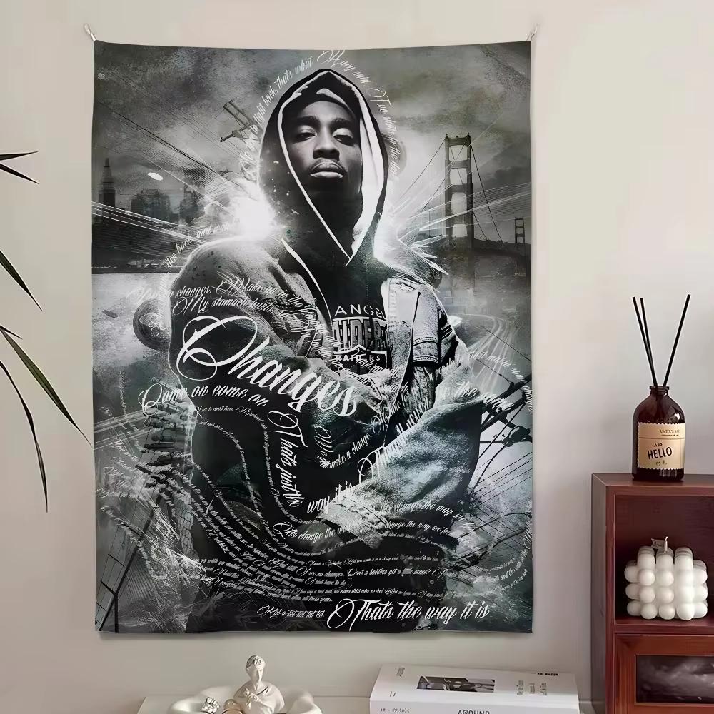 SShakur Rapper Album Tapestry Wall Art Bedroom Decor Backdrop Banner Ideal for Home Living Room Decoration
