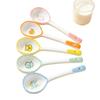 Long Handle Hand-Painted Ceramic Spoon - Cute Cartoon Design