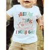 European Size Boys Summer Short Sleeved T Shirt with Sailboat and Letter Pattern Print
