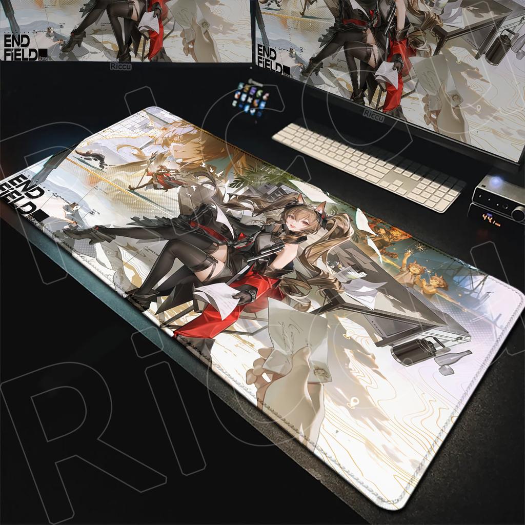 Rutschfeste Gummi-Büro-Laptop-Schreibtischmatten Große Game Arknights Endfield Kawaii-Mädchen Gilberta Mauspads 900x400mm PC-Zubehör