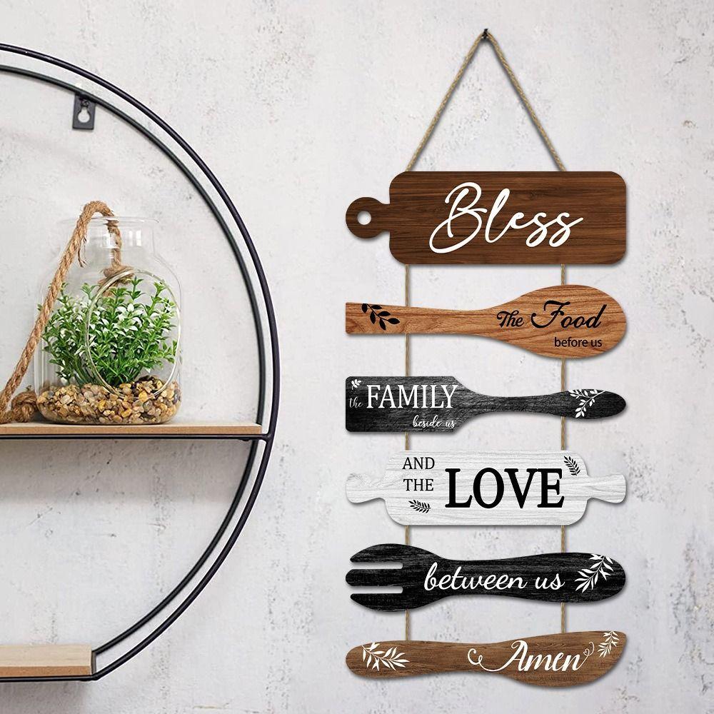 Bless The Food Before Us Wall Art Wooden Hanging Sign Large Wall Hanging Tag  Dining Room Bedroom