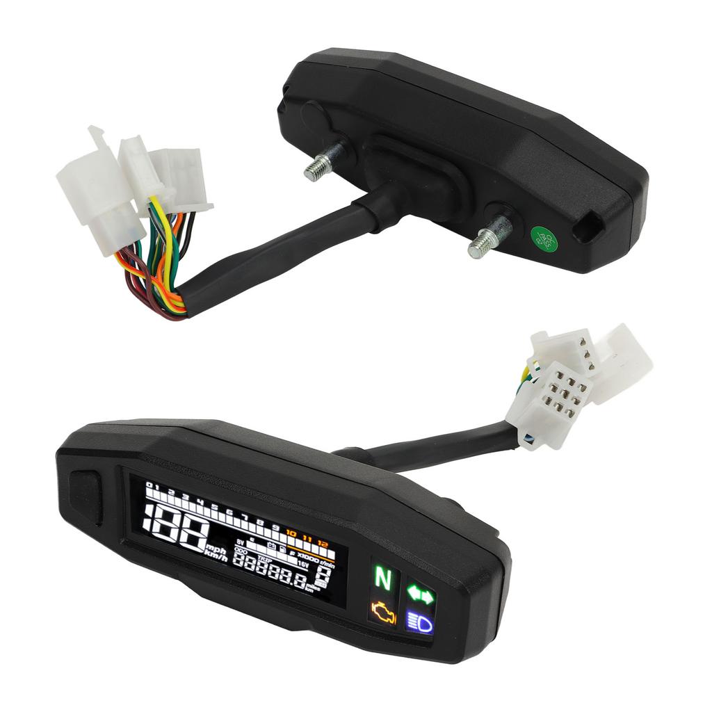 Speedometer Versatile LCD Display High Accuracy 12V LED Fuel Level Gauge Universal for Motorcycle Racing Motorbike