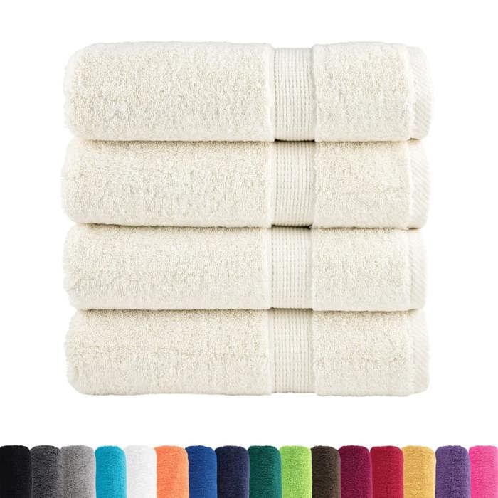 VidaXL Serviettes de Douche de Qualité Supérieure 4 pcs, Draps de Bain, Serviettes d'Invité, Serviettes de Salle de Bain 137477