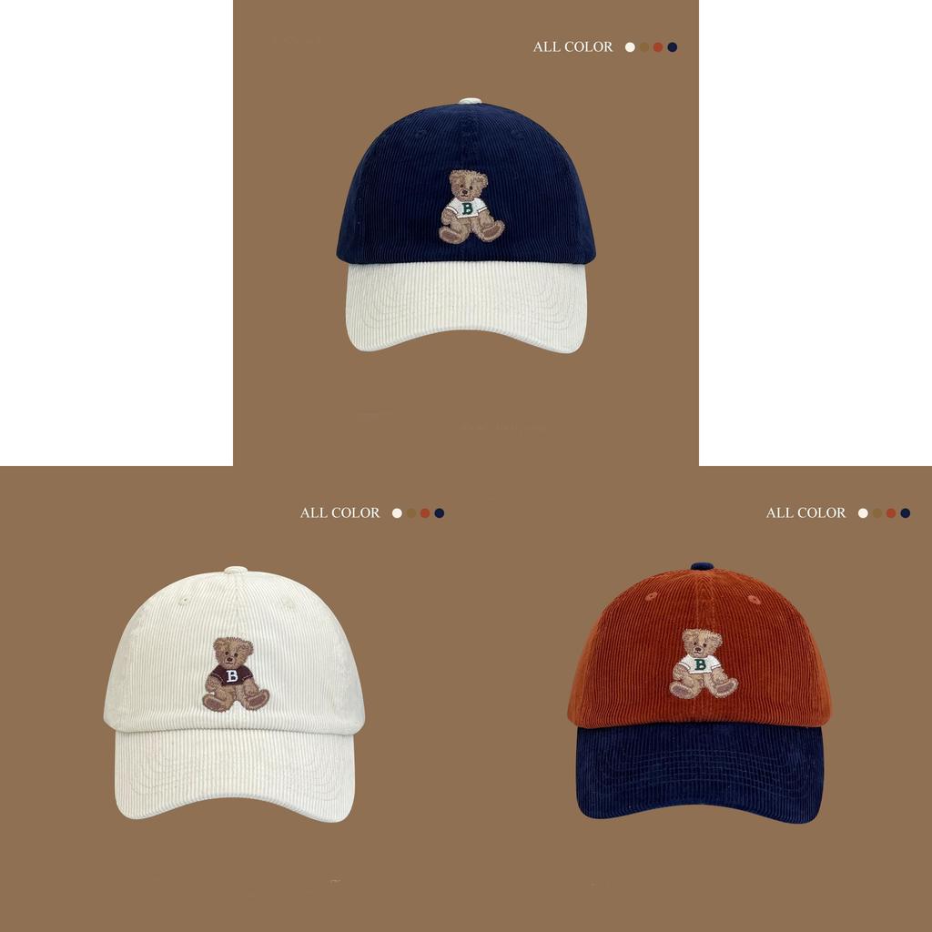 Cute Bear Baseball Cap With Warmth And Windproof Features For Fall Winter Fashion