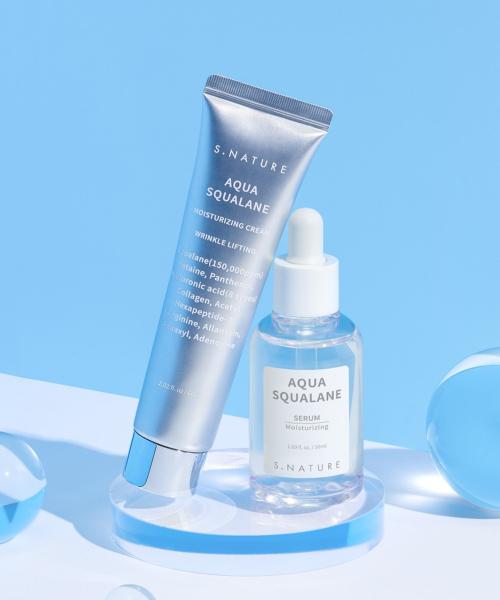 S.Nature Aqua Squalane Serum 50ml + Aqua Squalane Moisture Cream 60ml Set NONE