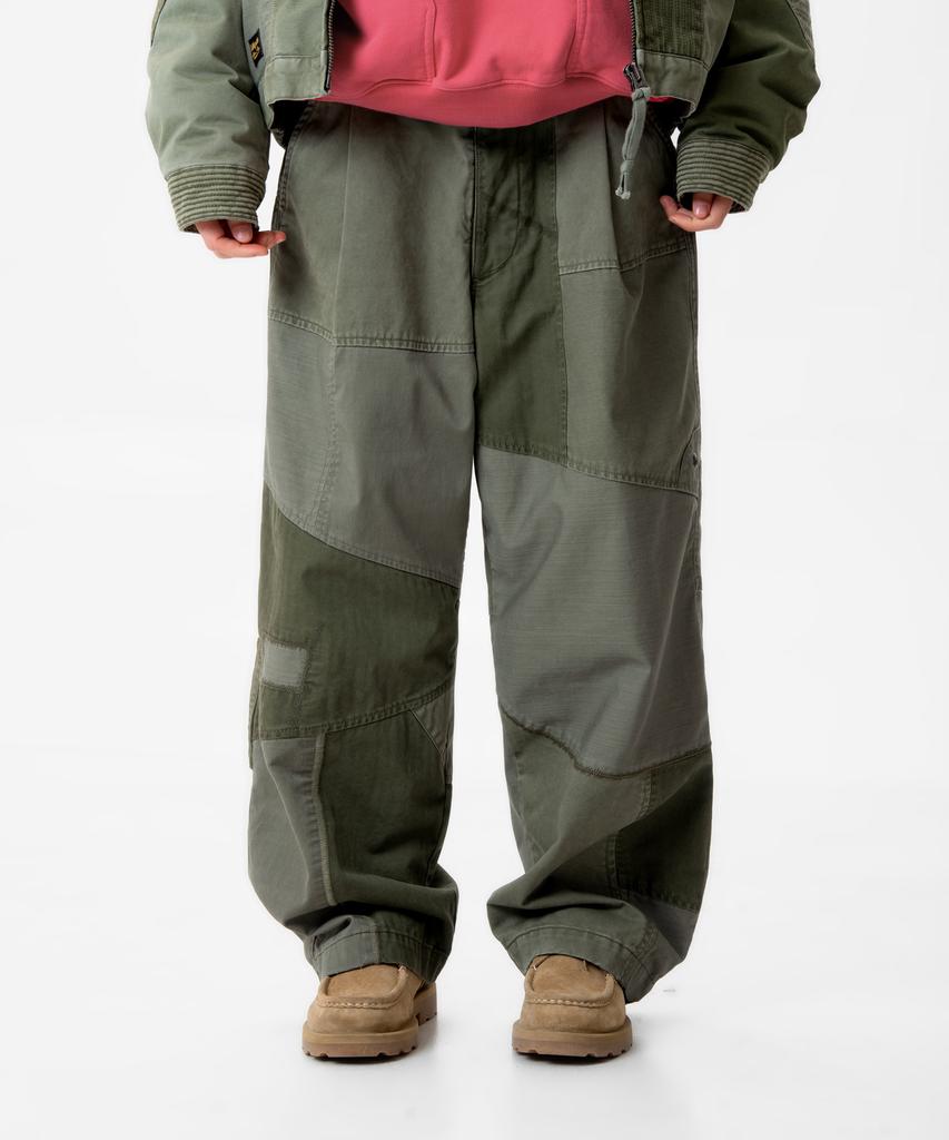 Mideueobdeiteu Patchwork Military Pants_Green