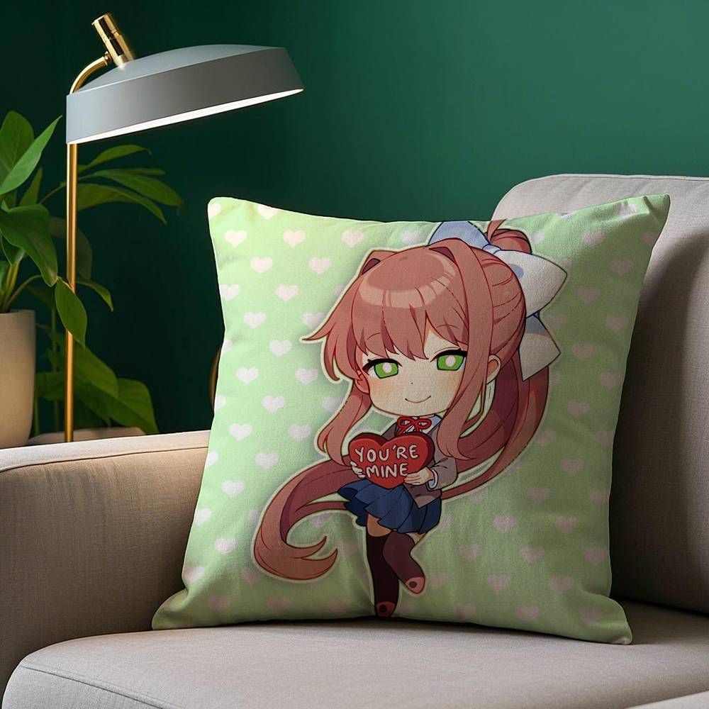 D-Doki Doki L-Literature Club Pillow Case Cozy Plush Pillow Cover Double Side Printed – Home Gift for Bedroom Decor